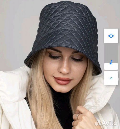 Панама стеганная, цвет графит, р 58, новая
