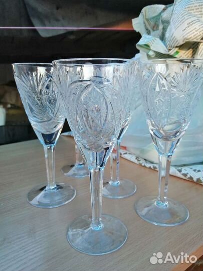 Хрустальные бокалы фужеры рюмки