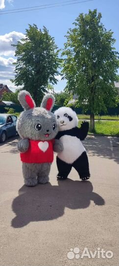 Поздравление от Белого медведя, панды, зайки