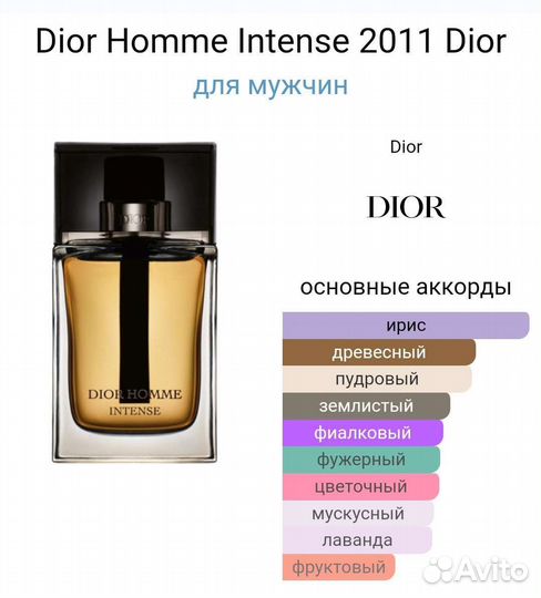 Dior Homme Intense 2011 Dior для мужчин оригинал