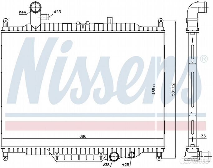 Радиатор двигателя land rover discovery IV (LA) (1