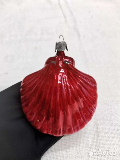 Ёлочная игрушка Ракушка Красная СССР (Ч)