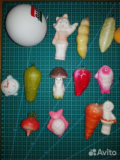 Елочные игрушки СССР пенопласт, пластик