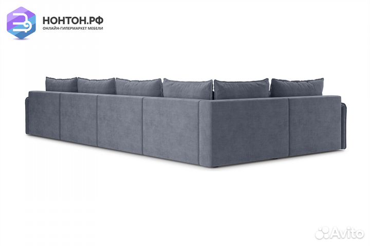 Диван п-образный тик-так Антей темно-серый
