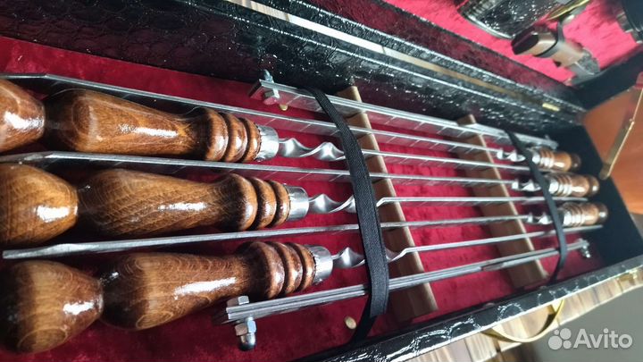 Набор шампуров подарочный в кейсе для шашлыка