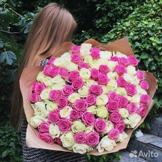 Розы цветы букеты 15 25 35 51 75 101 опт