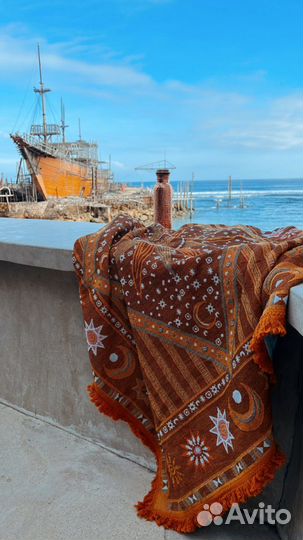 Бохо Плед покрывало хлопок 160 на 220 см