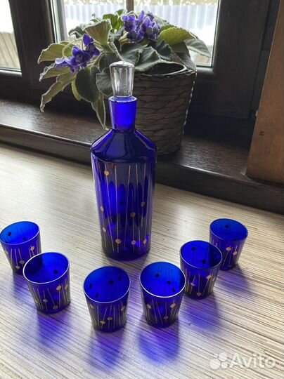 Графин с рюмками Bohemia Огни Москвы