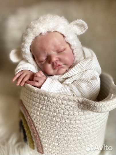 Шапочка барашек для кукол реборн