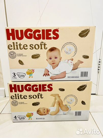Новые подгузники huggies elite soft 3,4 размер