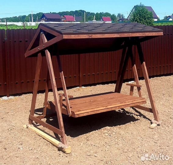 Качели садовые деревянные