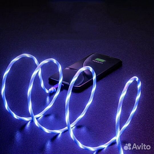 Светящийся кабель tupe-c