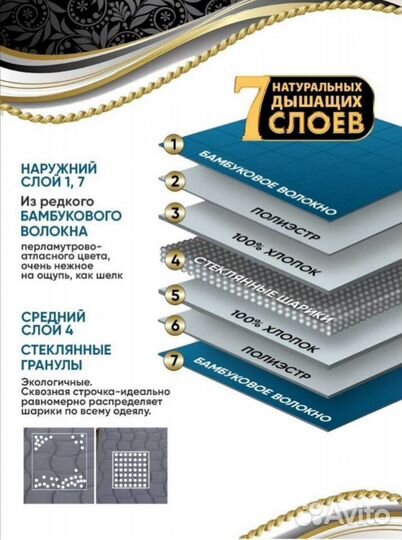 Утяжелённое одеяло 6,7 кг премиум класса