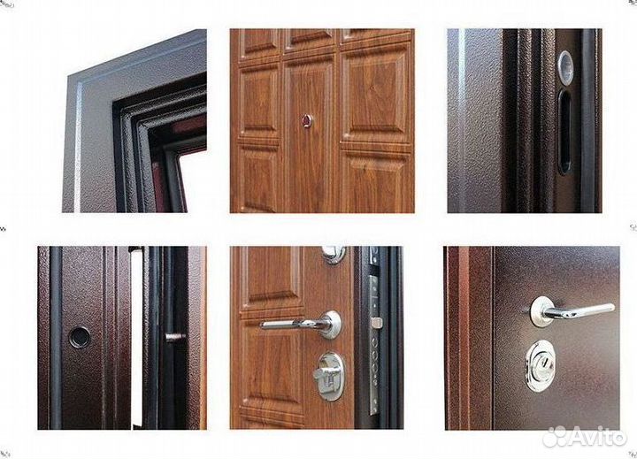 Дверь входная коричневая металлическая