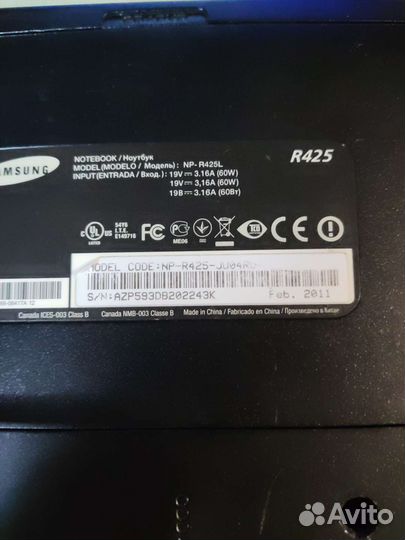 Samsung np-r425-ju04ru