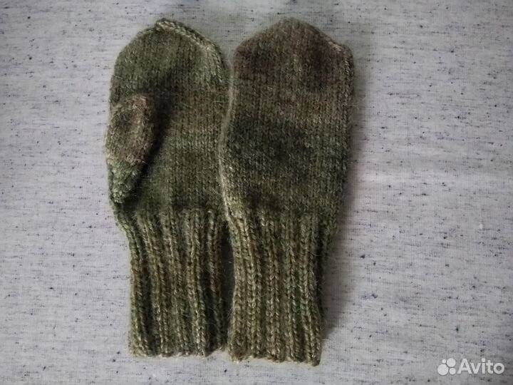 Варежки теплые из шерсти, вязаные