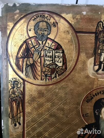 Большая Икона Иоан и Ирина на золоте