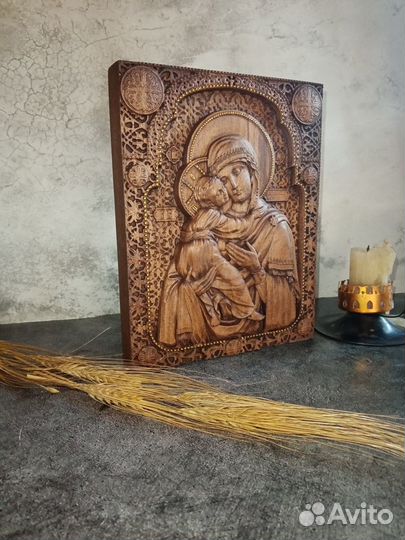 Икона Божья Матерь Владимирская (Роспись Золото )