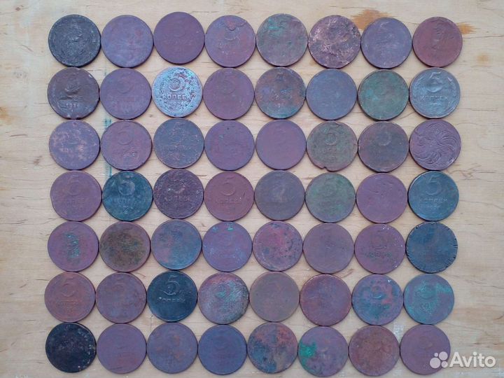 5к.924г. Медь раннего ссср. Пятаки