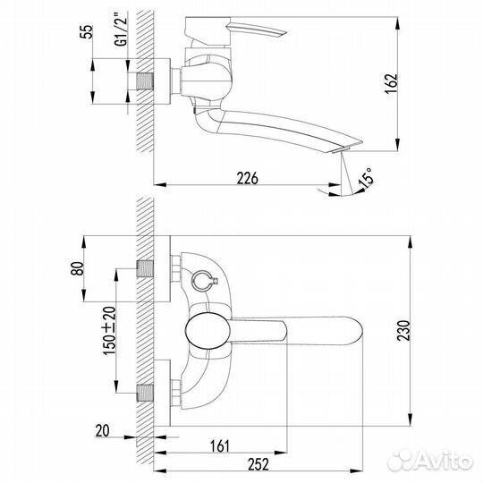 Смеситель для ванны Lemark Atlantiss (LM3214C)