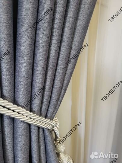 Шторы блэкаут под лен кашемир