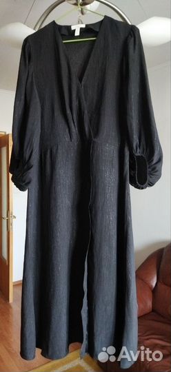 Платье нарядное люрекс, черное, практически новое