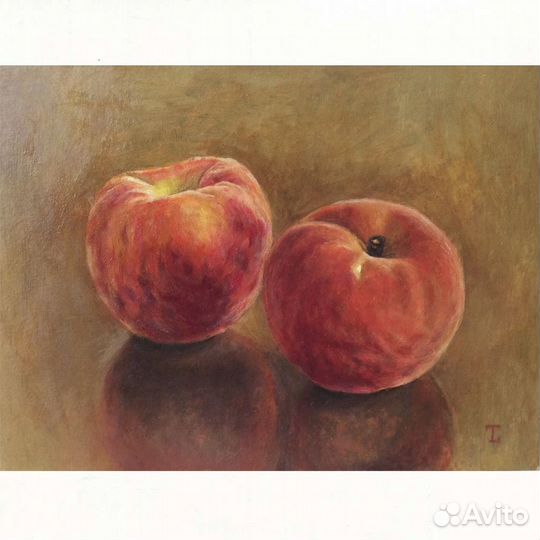 Картина маслом фрукты персики