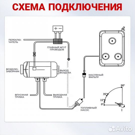 Автономный дизельный отопитель 2квт 12в