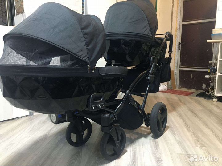 Коляска детская для двойни 2 в 1 junama diamond
