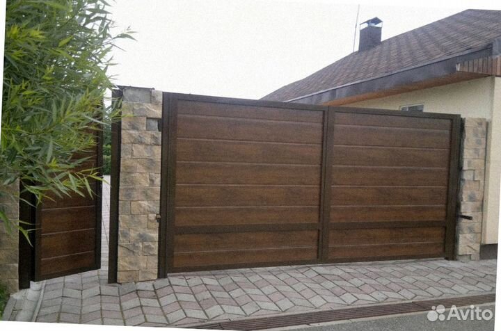 Ворота распашные алюминиевые