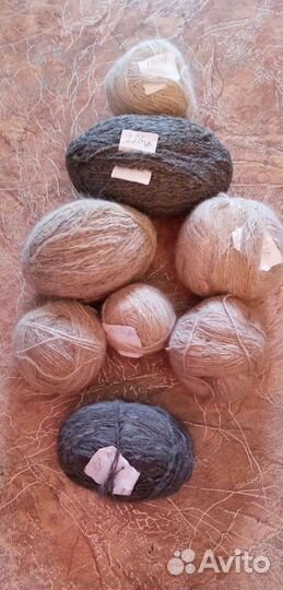 Пряжа ч/ш собачья, цвет разный, для вязания