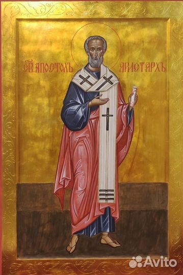 Рукописная икона св.апостола Аристарха