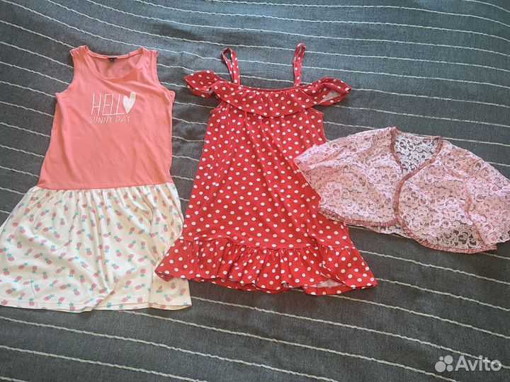 Пакетом одежда на девочку 140