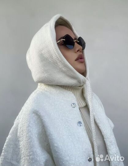 Капор молочный 2 в 1 женский