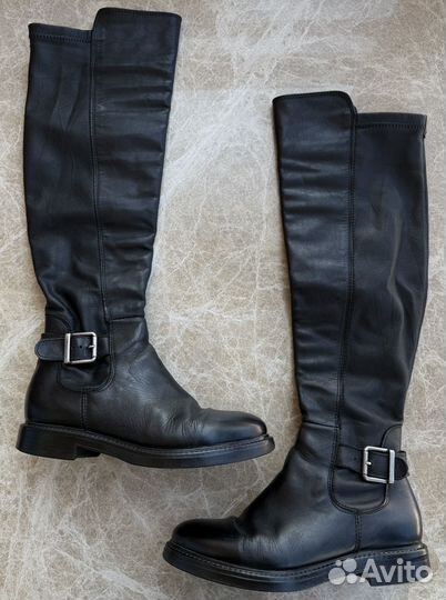 Демисезонные сапоги ботфорты натуральная кожа