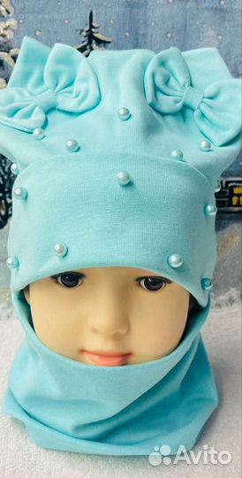 Шапка и снуд для девочки 2-5 лет