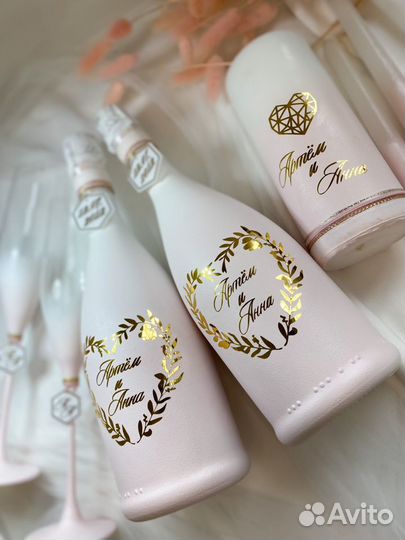 Бокалы, свадебные аксессуары