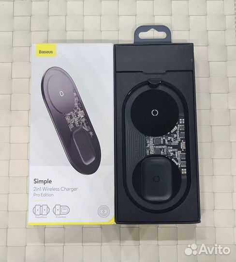 Беспроводная зарядка для двух гаджетов Baseus