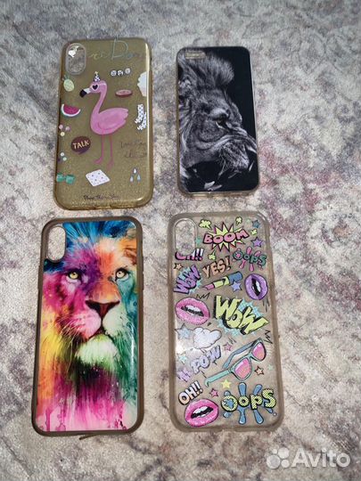 Силиконовые чехлы на 10 айфон и один на 4 айфон