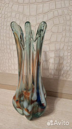 Вазы СССР цветное (гутное) стекло