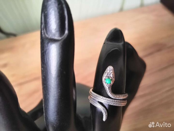 Кольцо СССР Змейка Бирюза серебро