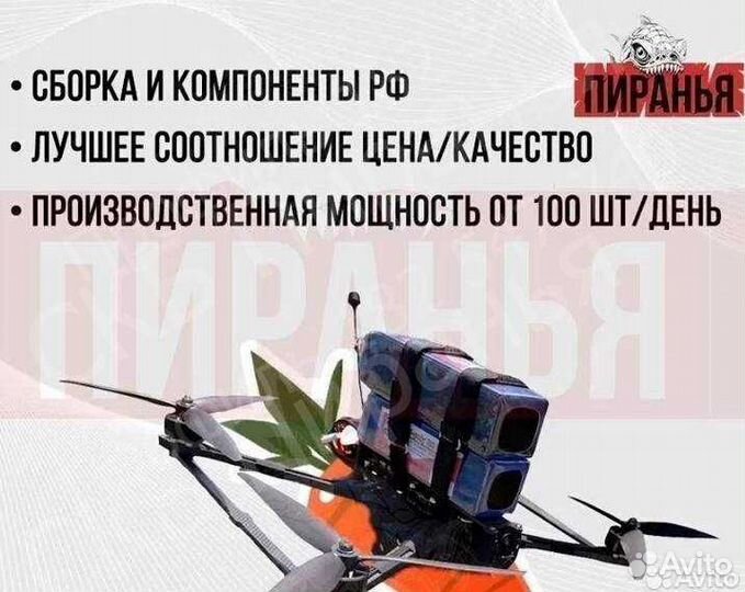 Дpон fpv пирaнья 7 и 10 дюймов