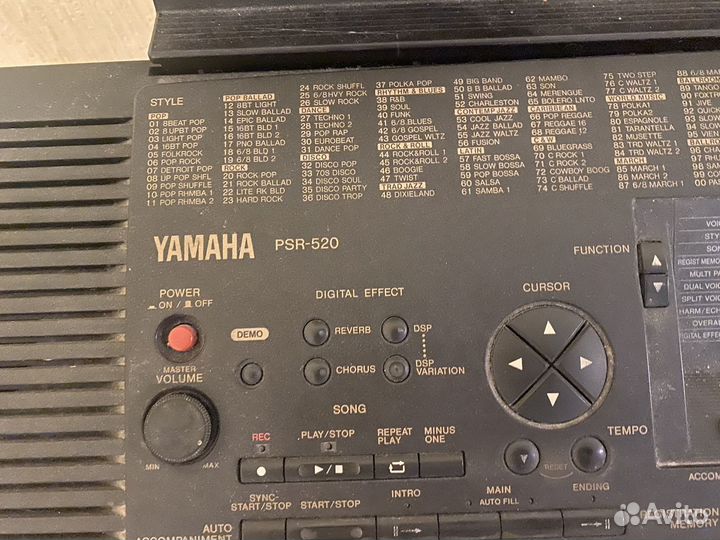 Синтезатор yamaha PSR-520