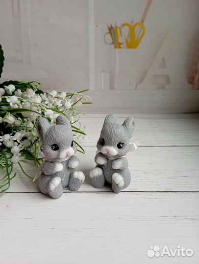 Кролики зайчики из мыла пасха