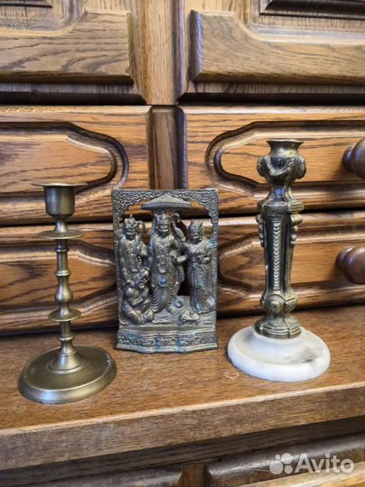 Подсвечник старинный бронза