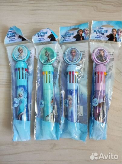 Ручки многоцвет 10в1 Холодное сердце, герои Марвел