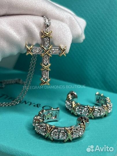 Крест колье Tiffany & Co Schlumberger золото 750