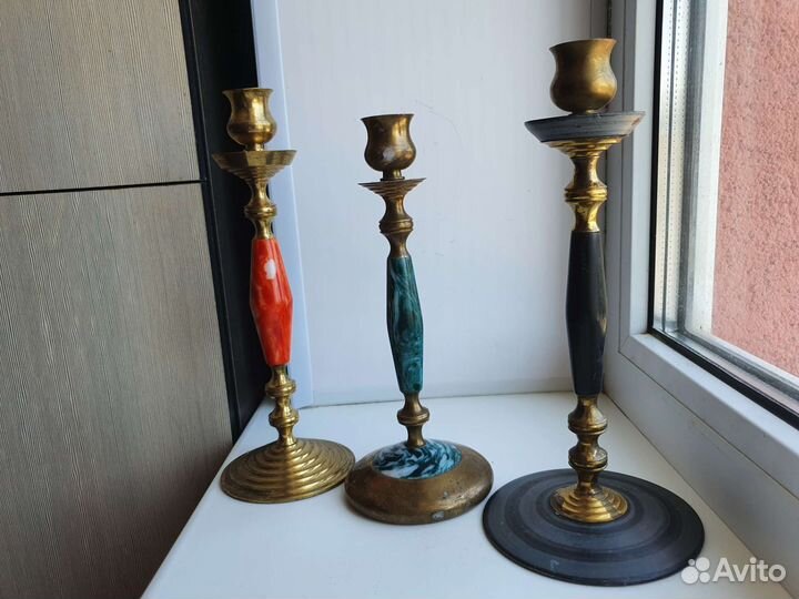 Бронзовые подсвечники винтаж