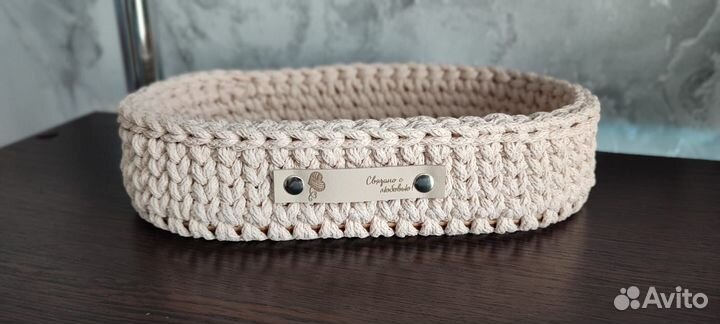 Набор вязаных корзин ручной работы