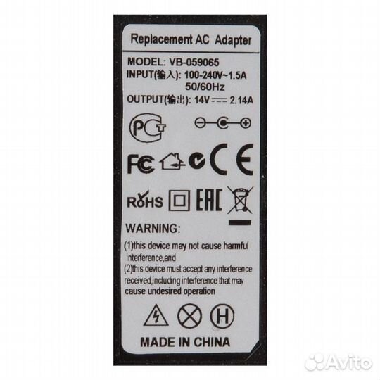 Блок питания для монитора Samsung, 14V, 2.14A, 30W